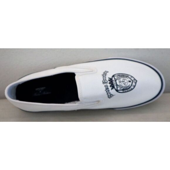 Sperry STS24341 Men's Sz 12 White Brooks Brothers Crest Canvas Slip-On Sneakers - Picture 4 of 7